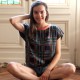 Crop top carré à carreaux